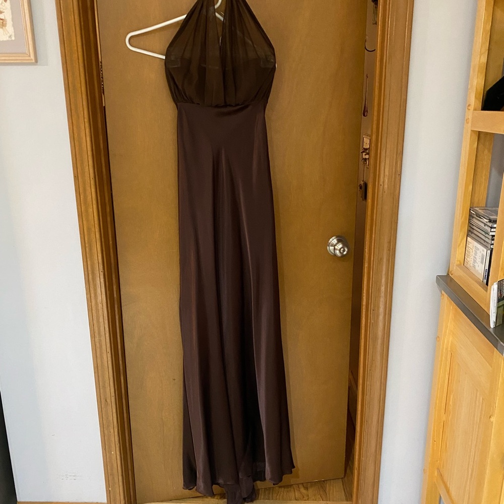 Prom dress. Size 2. Halter. Brown